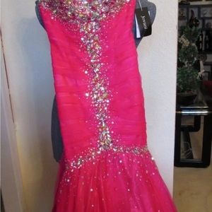 New Hot Pink Jovani size 2 long dress
